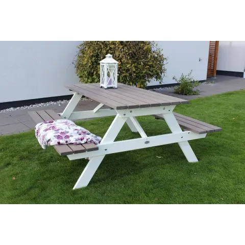 Erbjudandepris Picnic EW 0905-75 Eden Wood Picknickbord 150 cm Grå/vit